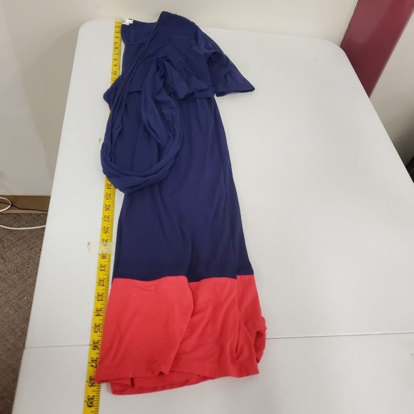 Latched Mama Womens Half Sleeve Knee Length Dress Size L Blue Coral Colorblock - Picture 9 of 11